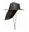 Top Headwear Safari Explorer Bucket Hat With Flap Neck Cover - Black - CY119CB6MS9