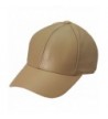 Genuine Leather Baseball Cap Hat Made In The USA (Khaki) - CG119TIUUNX