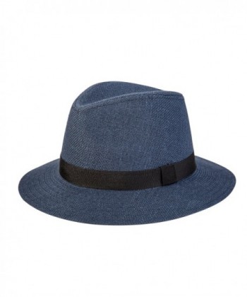 deevoov Unisex Fedora Hat Spring Summer Hats Vintage Trilby Hat - Royal Blue - CY182Q09720