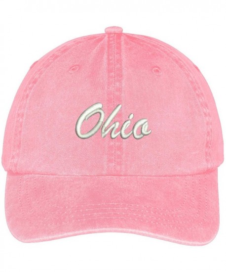 Trendy Apparel Shop Ohio State Embroidered Low Profile Adjustable Cotton Cap - Pink - C912IZJW2WN