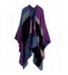 Myosotis510 Womens Oversized Blanket Poncho Cape Wrap Shawl Cardigans - Leopard Purple - CT12LUSYGNJ