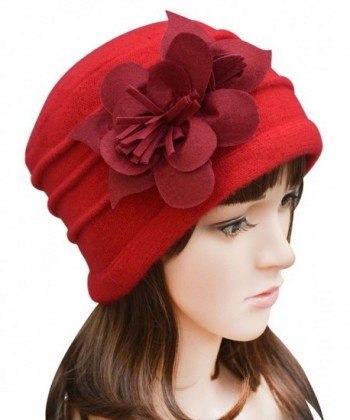 Flower Trimmed Womens Crochet A123 in Women's Berets