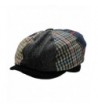 Men's Wool Blend Applejack Houndstooth Plaid IVY newsboy Hat - Multi-brown - C3185QMTA4R