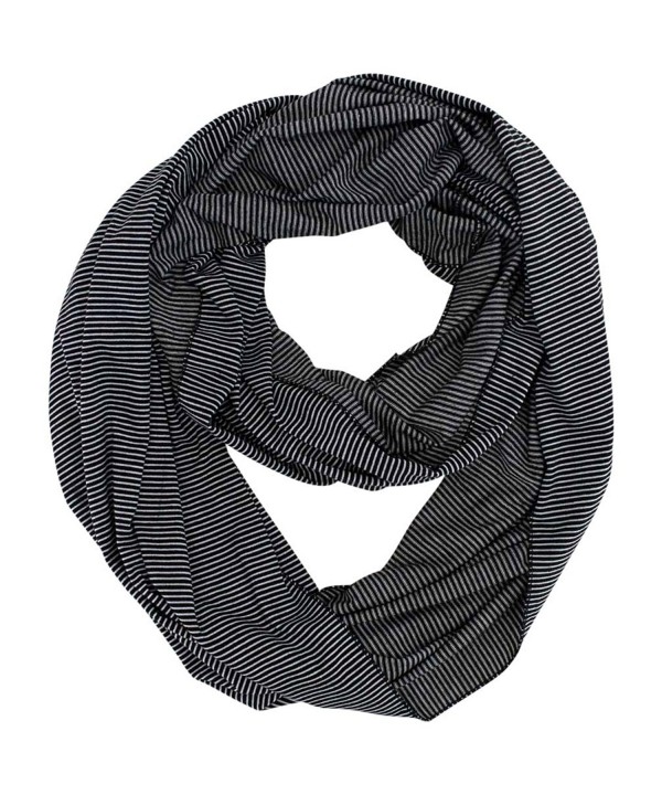 Thin Stripe Spring Infinity Scarf - Black & White - CP11C90ZH45