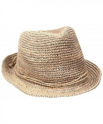 San Diego Hat Company Women's Crochet Raffia Fedora Hat - Nougat - C212N2W7IZY