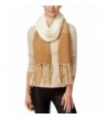 Rampage Women's Colorblock Fringe Scarf - Camel/ Ivory - CC12N6CK5DP