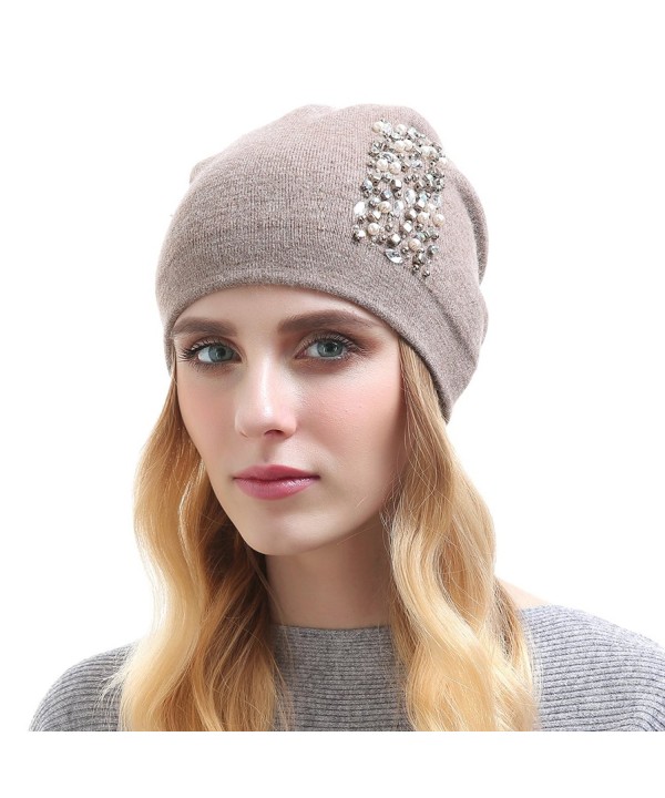 Vemolla Girls Knitted Oversized Headwear - Khaki - CH187R88UNX