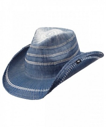 Peter Grimm Ltd Unisex Stadler Straw Cowboy Hat - Pgd9613-Blu-O - Blue - CK11TBEEI8X