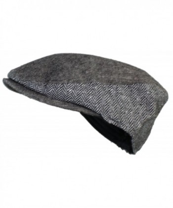 Ted and Jack - Street Easy Fully Adjustable Herringbone/Tweed Newsboy Cap - Light Grey - CC1269WWG2J