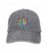 CDHLBNG Men and Women Weed Leaf Tie Dye Vintage Jeans Baseball Cap - Ash - CA189CZG88G