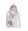 WETOO Women's Classic Cashmere Winter Tartan Scarf Warm Scarves Shawl Cape - Light Grey - C0189IZM6Y2