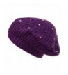 Sakkas Spike Studded Knit Slouch Fashion Beret - Purple - C711GFWIA5Z