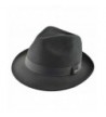 DPC Men's Wool Felt 2" Brim Fedora Black - C311FHESF35