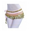 MUNAFIE Women's Belly Dance Coin Belt Hip Scarf - Light Pink - CB1824RHWOT