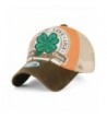 ililily Four Leaf Clover Patch Faux Leather Brim Trucker Hat Baseball Cap - Beige - CL12N5PTWLT