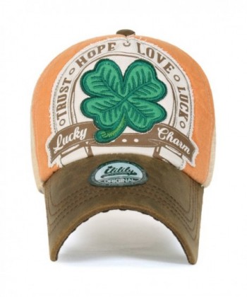 ililily Clover Leather Trucker Baseball