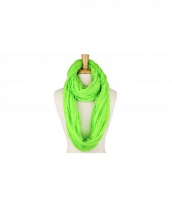 Feriamode Crinkle Solid Infinity Scarf - Lime Green - CH12I1VZ1WX