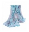 Academyus Women's Long Large Flower Printed Scarf Female Beach Shawl - Light Blue - CI12K29DFAL