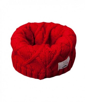 GS.Lee Toddler Kids Weave Knitted Loop Wraps Scarf Warm Infinity Neck Warmer - Red - C8186Q367QY