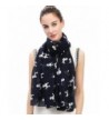 Lina & Lily Poodle Dog Print Women's Scarf Shawl Lightweight - Blue&white - C8127ZFFZ9P