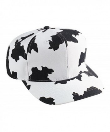 Otto Caps Cow Pattern Cotton Twill Pro Style Cap - Black/White - C411U5JWNNZ