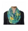 Fabulous Starry Night Van Gogh Yellow Star Moon Print Chiffon Infinity Scarf Blue - CV128B1N1CZ