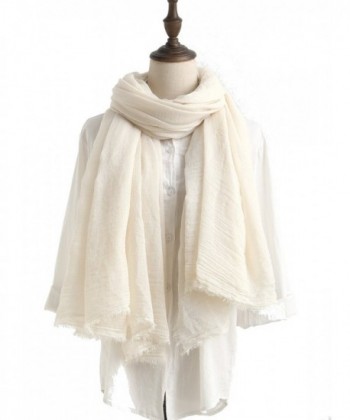 Cotton Scarf Shawl Wrap Oversized Soft Lightweight Scarves And Wraps For Men And Women. - Beige - CW18095Y9KU