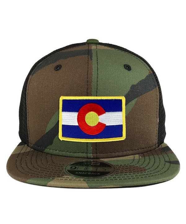 Armycrew Colorado Western State Flag Patch Snapback Trucker Cap - Camo - CV189Q97XTI