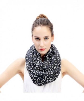 Lina & Lily Sunglasses Print Women's Infinity Scarf Lightweight - Dark Gray - C518482HXKK