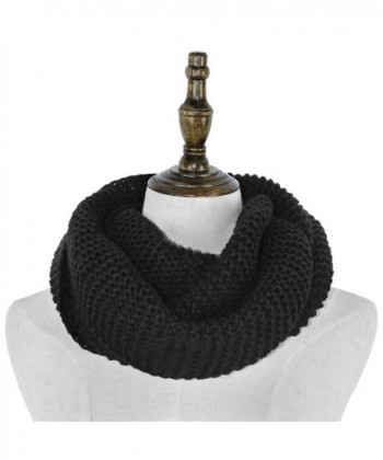 Hippih Unisex Men Women Winter Circle Loop Scarf Solid Cable-Knit Soft Warm Scarves - C3187GXR5MS