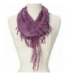 Women Lightweight Triangle Square Fringe Scarf - Purple - CV12GLK7B3X