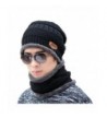 Supstar Winter Beanie Hat Scarf Set Wool Warm Knit Hat Thick Skull Cap for Men Women - Black - CT1884EGS6I