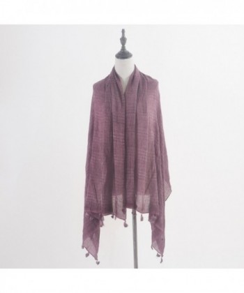 Aquazolax Lightweight Checked Tassels Burgundy