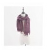 Aquazolax Lightweight Checked Tassels Burgundy in Cold Weather Scarves & Wraps