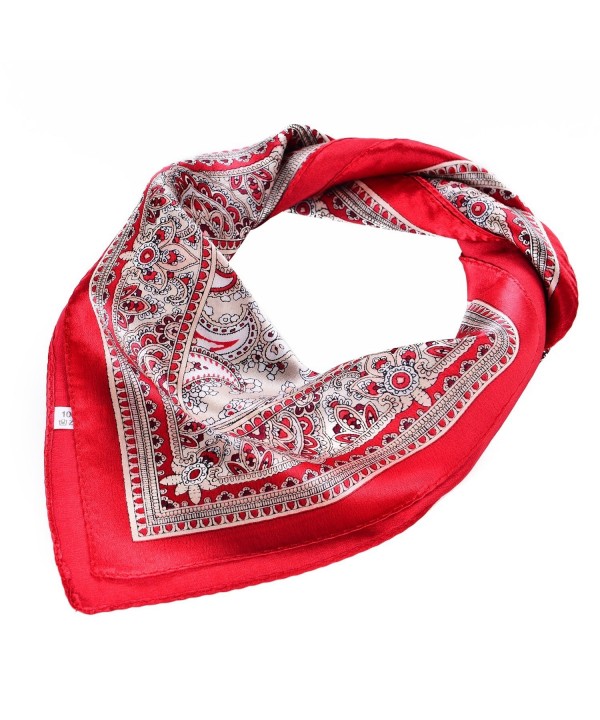 Neckerchief Silk Women Fashion Square Scarf Kerchief Neck Scarf Salutto Brand - Paisleyred - C412O9UGLZX