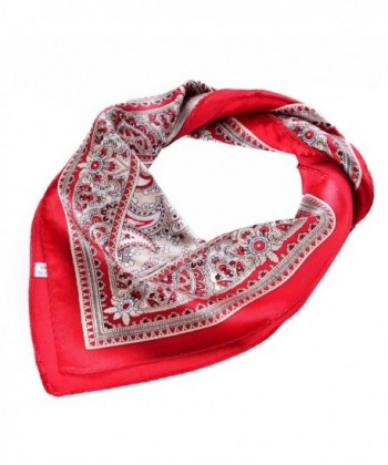 Neckerchief Silk Women Fashion Square Scarf Kerchief Neck Scarf Salutto Brand - Paisleyred - C412O9UGLZX