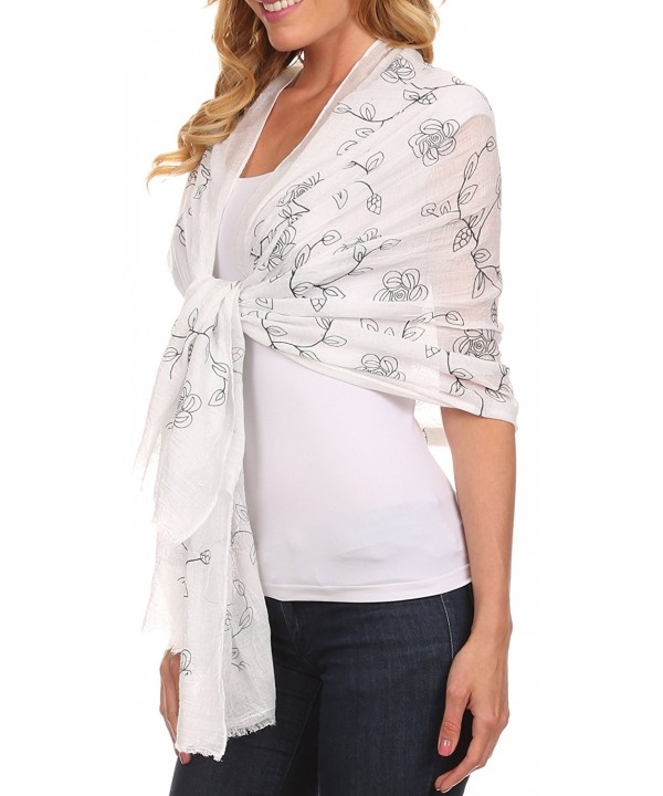 Sakkas Hillary summer breeze lightweight flowing sheer gauze wrap scarf - 7-white - C61217P9TR3