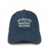 Trendy Apparel Shop World's Greatest Grandpa Embroidered Low Profile Soft Cotton Baseball Cap - Navy - CR184UUNMT5