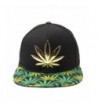 Cap2shoes Marijuana Weed Leaf Cannabis Snapback Hat Cap - Metal Black/Green - C9129AYMBLD