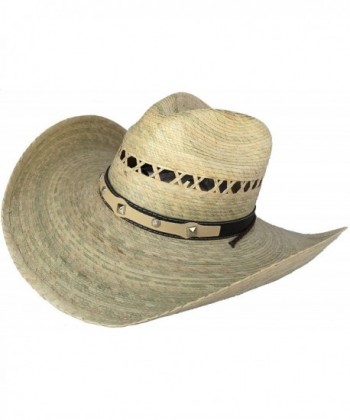 Mexican Palm Western Sombrero Cowboy Hat Safari Sun Lifeguard Gardener SPF Big Brim - Natural - CH12EXR4819