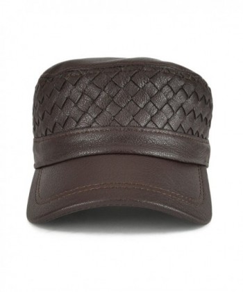 Genuine Leather Adjustable Baseball Military in Men's Newsboy Caps