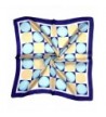 Blue Yellow Circle Printed Fine Small Silk Square Scarf - CN12OBBWDWN