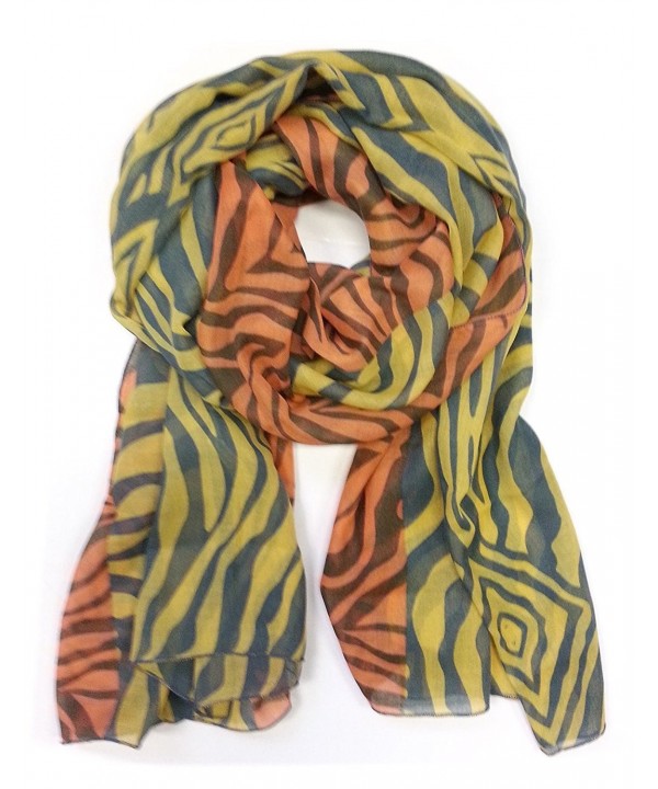 Color Zebra Print Scarf (All Colors Available) - Orange/Yellow - CO110ZENILB