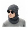 Ababalaya Men's Winter Warm Fleece Knit Beanie&Neck Scarf Windproof Face Mask Sets - Gray(cap+neck Scarf) - CK188L5KTLK