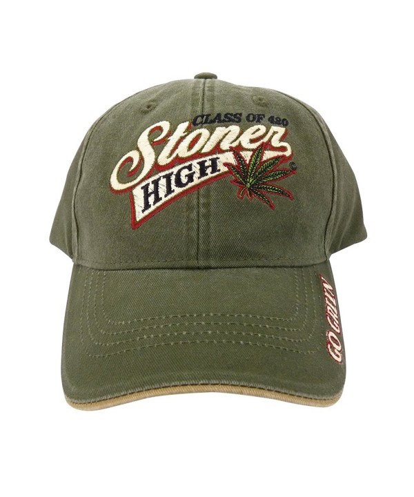 Class of 420 Stoner High Marijuana Leaf Baseball Cap Hat Weed MJ Ganja Earthy - Green - CF128VQWIGP