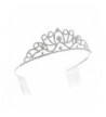 Silver Crystal Rhinestone Princess Tiara Crown - C411GZ82THF