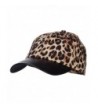 Leopard Print Cap with Leather Bill - Brown - CD12FV9472D