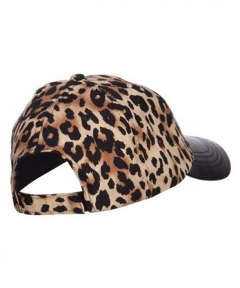 Leopard Print Cap Leather Bill in Women's Baseball Caps