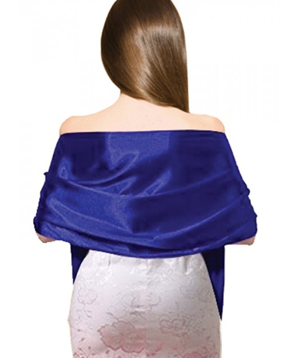 LHY Costumes Satin Shawl Wrap For Wedding/Evening Party (Two Layers) - Royal Blue - C817YIKCRYE