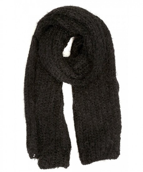 Sakkas Grecia Women's Solid Long Extra Soft Textured Winter Scarf - Black - C0124LZ943Z